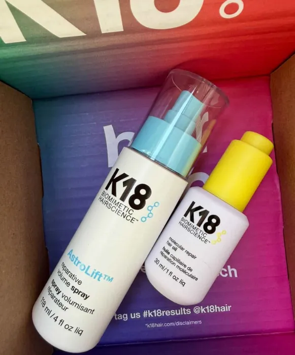 K18 Molecular Repair Hair Oil and AstroLift Reparative Volume Spray